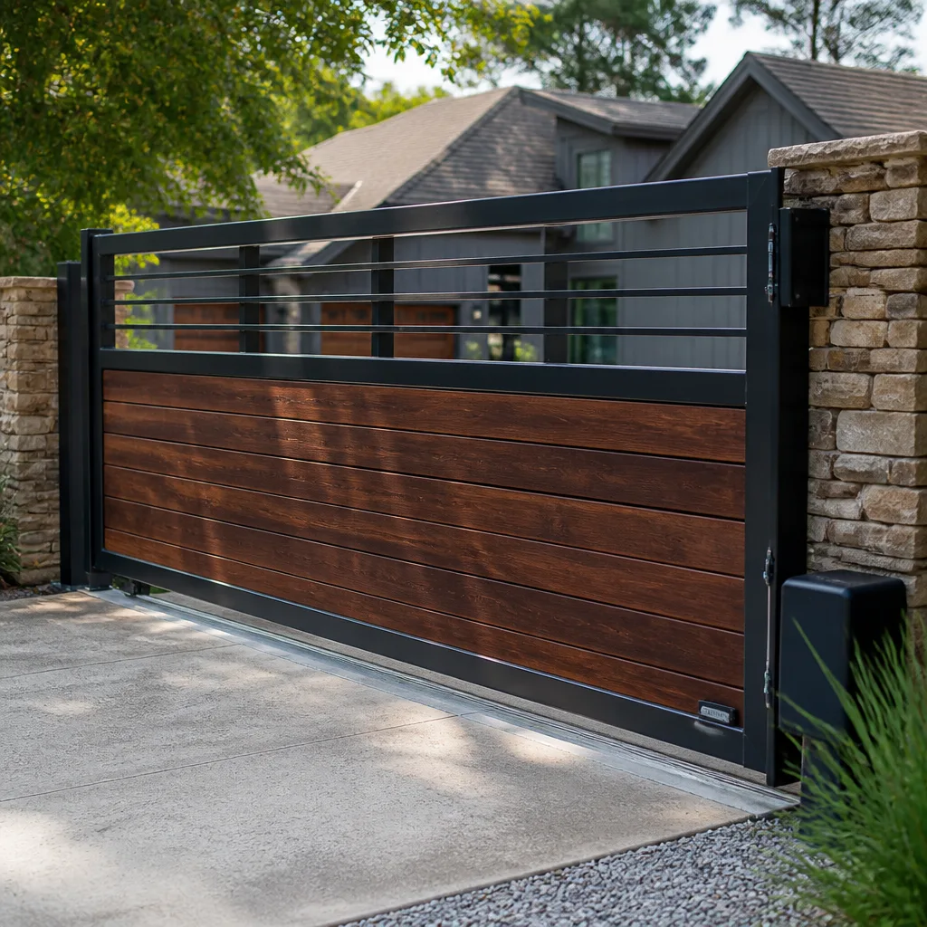 Sliding driveway gates